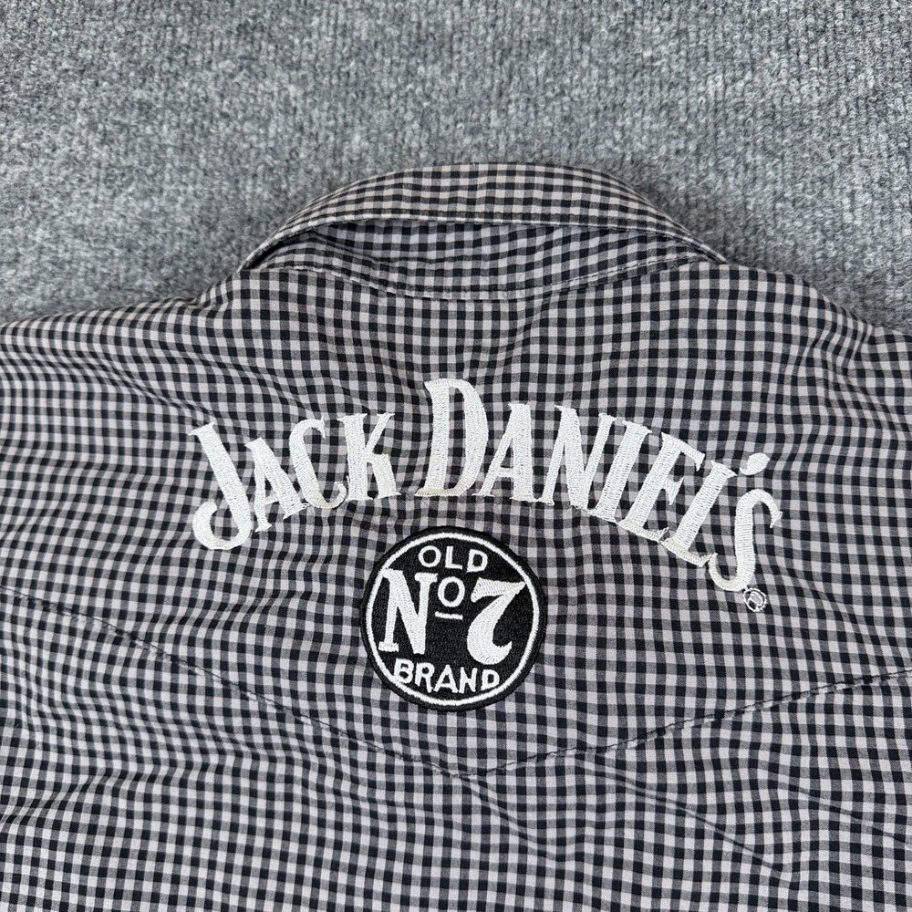 Wrangler Jack Daniels Whiskey Shirt Mens Xl Gray Long Sleeve Western Pearl Snap View 5